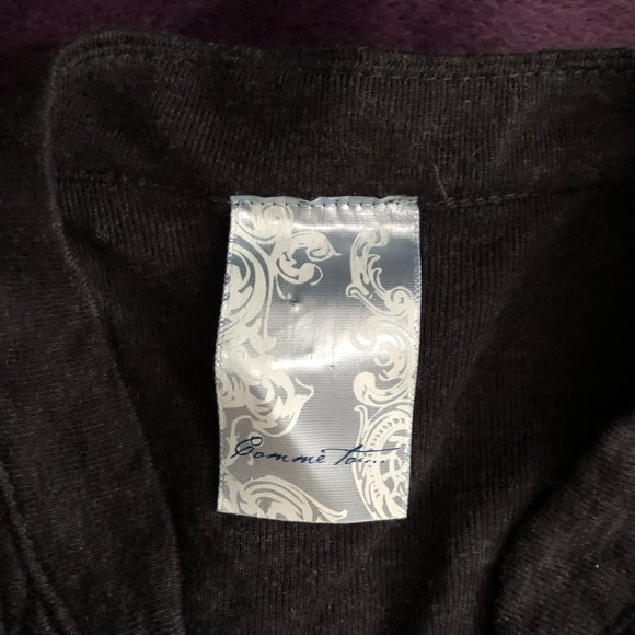 Knit A-Line Women's Grey Tuxedo Ruffle Dress - Picture 3 of 4